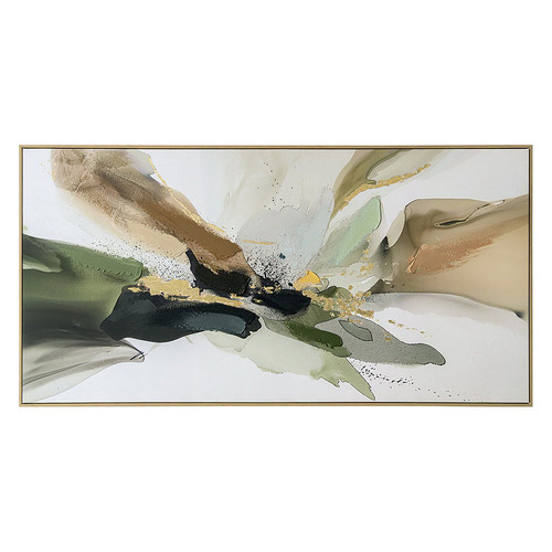 Green Abstract Framed Canvas Wall Art