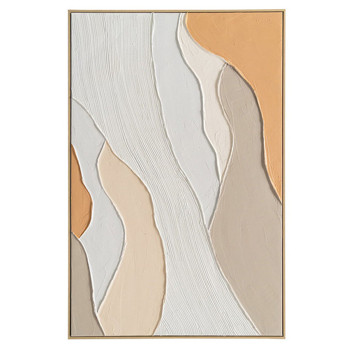 Apricot Waves Framed Canvas Wall Art