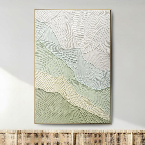 Sage Ripple Framed Canvas Wall Art