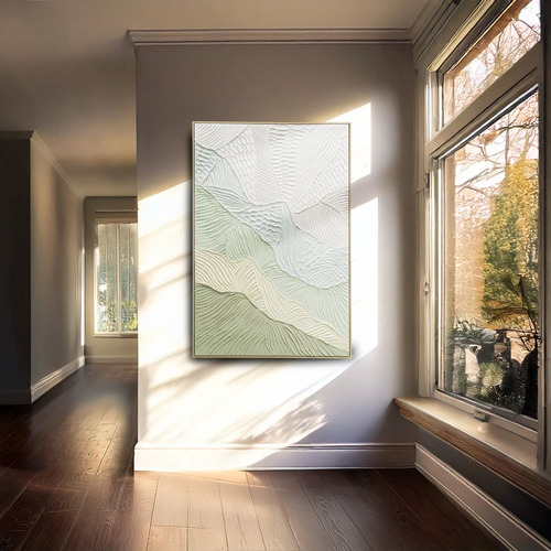 Sage Ripple Framed Canvas Wall Art