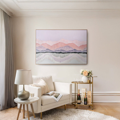 Pink Landscape Framed Canvas Wall Art