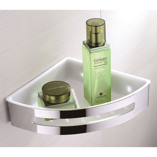 Chrome Corner Shower Shelf Temple & ster