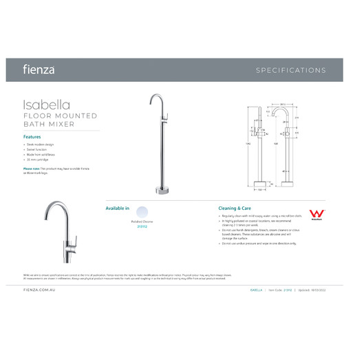 Isabella Gooseneck Swivel Floor Standing Mixer Temple & ster