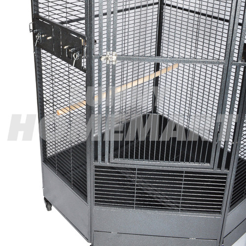 Extra Large Corner Parrot Aviary Bird Cage with Wheels ...