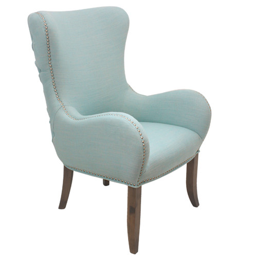 pale blue armchair