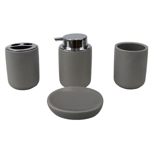 4 Piece Solid Ceramic Bathroom Accessory Set