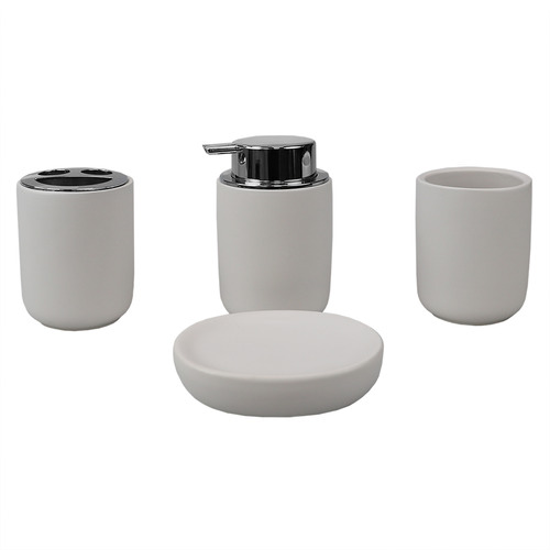 4 Piece Solid Ceramic Bathroom Accessory Set