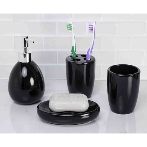 Olola Living 4 Piece Glazed Ceramic Bathroom Accessory Set The Build