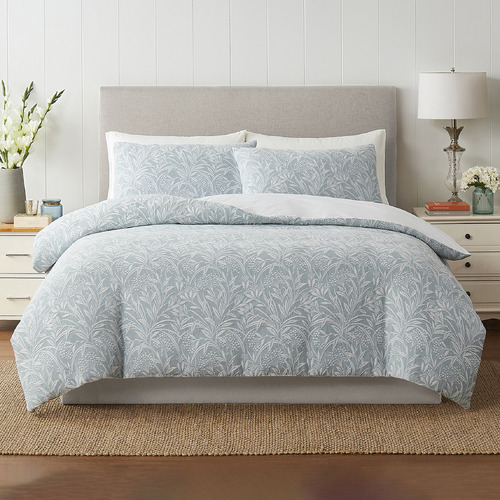 Blue Seaspray Barley Quilt Cover Set | Temple & Webster