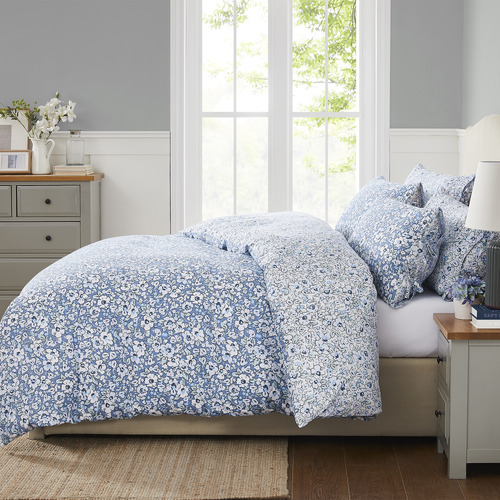 Blue Libby Quilt Cover Set