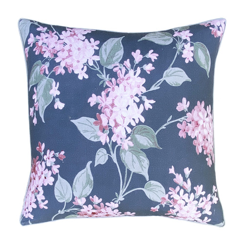 Midnight Blue Trailing Blossom Cushion