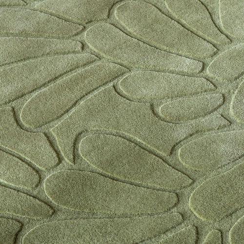 Hedgerow Green La Coleby Petals Hand-Tufted Wool Rug