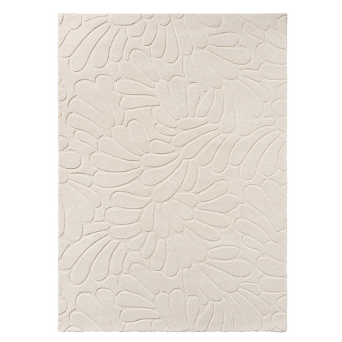 Ivory Cream La Coleby Petals Hand-Tufted Wool Rug