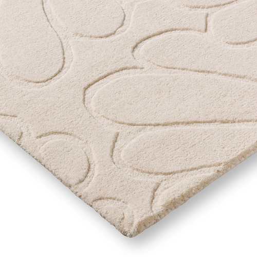 Ivory Cream La Coleby Petals Hand-Tufted Wool Rug