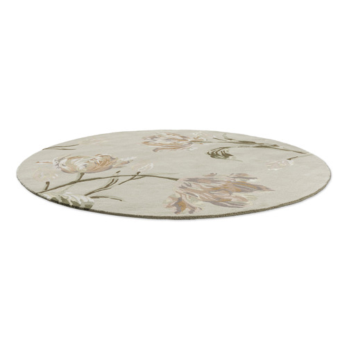 Natural & Sage Green La Gosford Round Rug