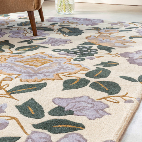 Heather Purple La Wendling Floral Hand-Tufted Wool Rug