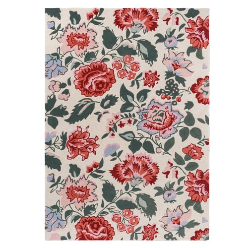 Poppy Red La Wendling Floral Hand-Tufted Wool Rug