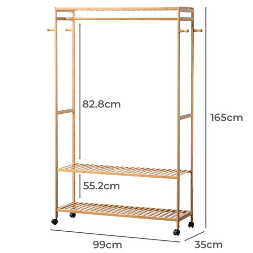 99cm Oak Guerrero Bamboo Clothing Rack