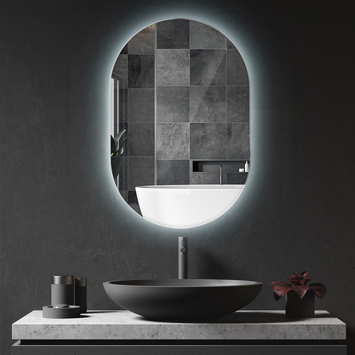 Meteo Oval LED Bathroom Mirror | Temple & Webster