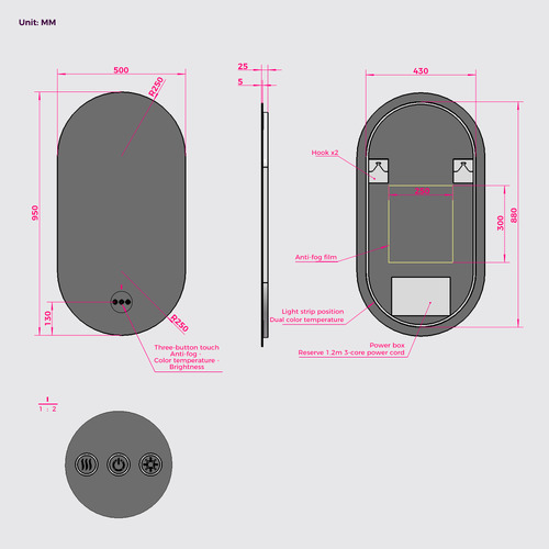 Meteo-Oval-LED-Bathroom-Mirror