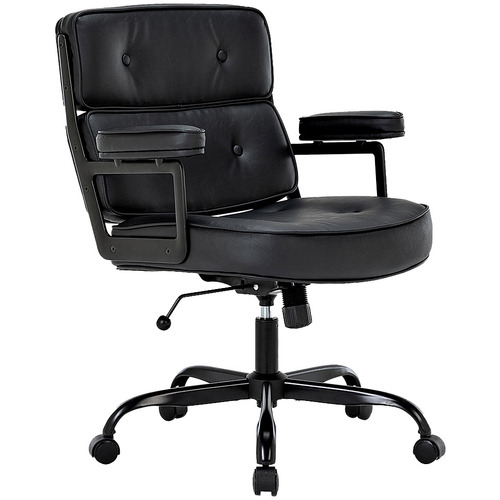 Black Aman Faux Leather Executive Office Chair