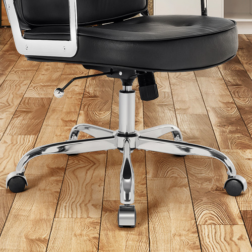Black & Silver Aman Faux Leather Executive Office Chair