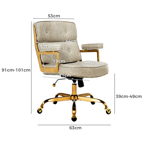Aman Mid Back Faux Leather Executive Office Chair