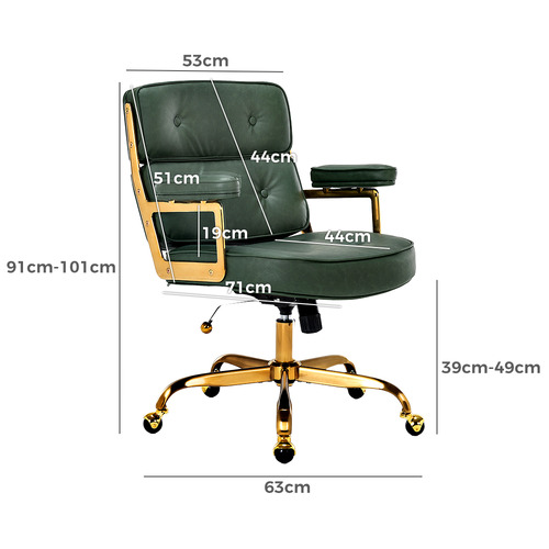 Aman Mid Back Faux Leather Executive Office Chair