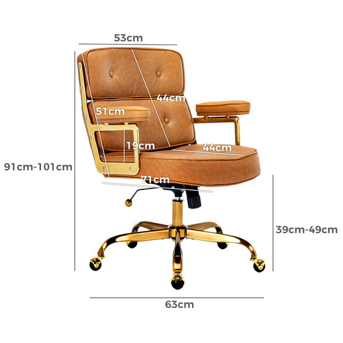 Aman Mid Back Faux Leather Executive Office Chair