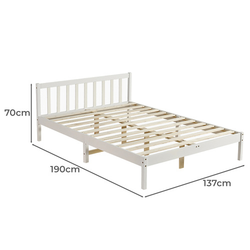 BraxtonHome White Hamilton Pine Wood Platform Bed | Temple & Webster