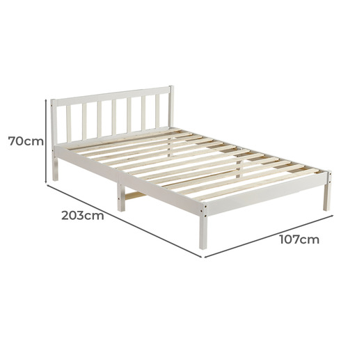 BraxtonHome White Hamilton Pine Wood Platform Bed | Temple & Webster