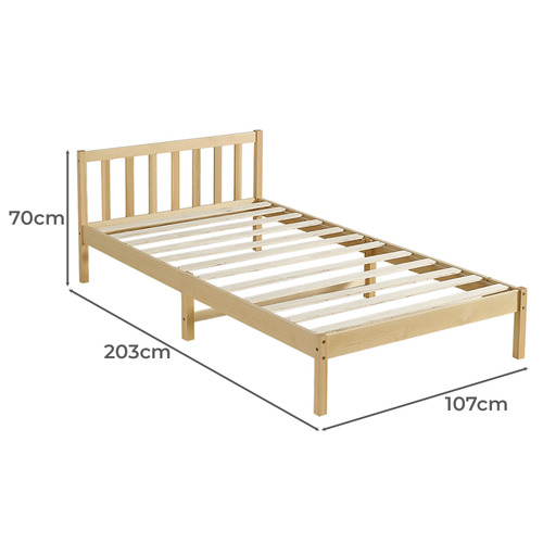 BraxtonHome Natural Hamilton Pine Wood Platform Bed | Temple & Webster