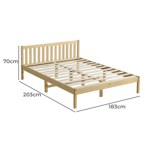 BraxtonHome Natural Hamilton Pine Wood Platform Bed | Temple & Webster