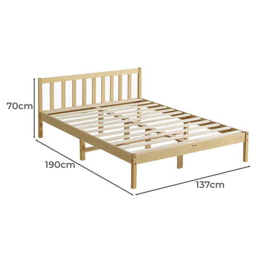 BraxtonHome Natural Hamilton Pine Wood Platform Bed Temple & ster