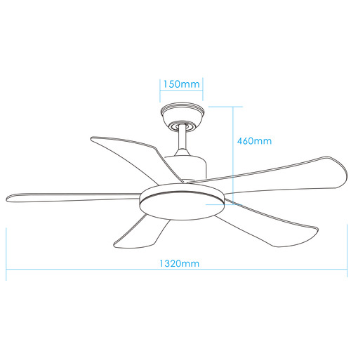 Admir 5 Blade DC Ceiling Fan with LED