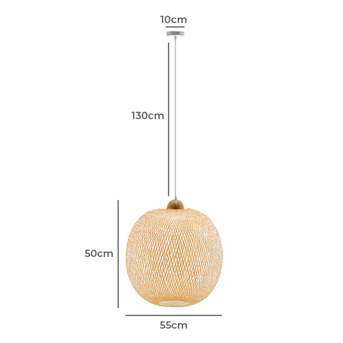 Lucy Handwoven Bamboo Pendant Light