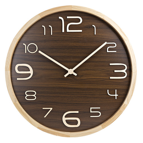 60cm Whimsy Pine Wood Arabic Wall Clock