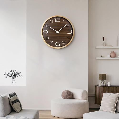 60cm Whimsy Pine Wood Arabic Wall Clock