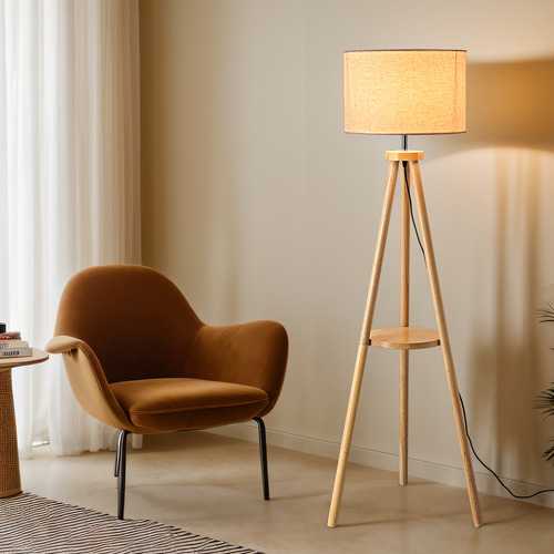 150cm Aurala Wooden Floor Lamp