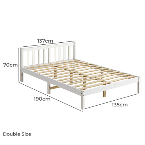 White Hamilton Pine Wood Platform Bed