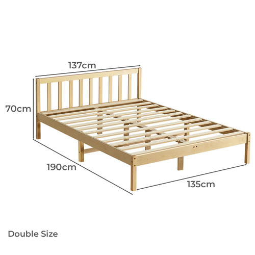 Natural Hamilton Pine Wood Platform Bed