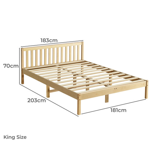 Natural Hamilton Pine Wood Platform Bed