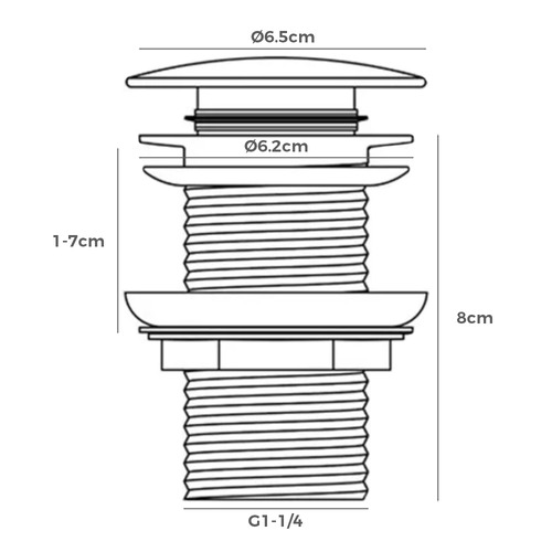 Cove Chrome Steel Basin Pop-Up Waste