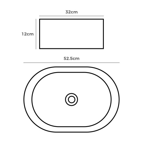 Cove 525mm Gloss White Ceramic Above Counter Basin