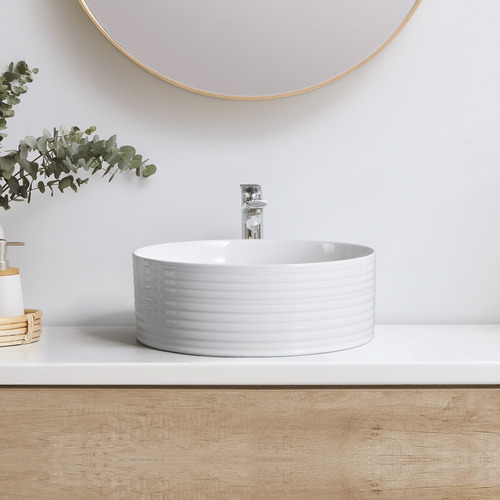 Cove 365mm Gloss White Ceramic Above Counter Basin