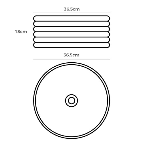 Cove 365mm Gloss White Ceramic Above Counter Basin