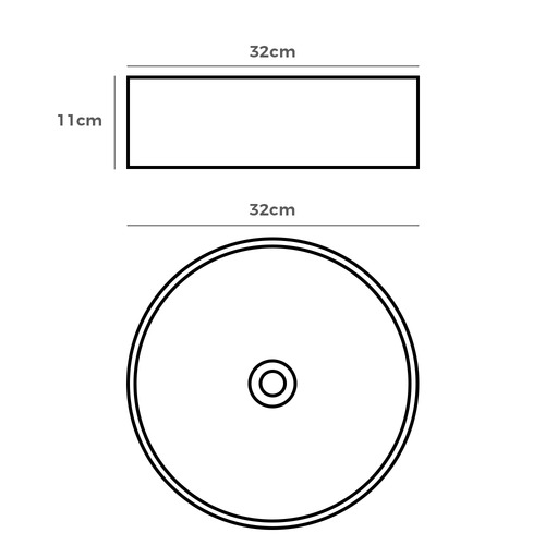 Cove 320mm Gloss White Ceramic Above Counter Basin