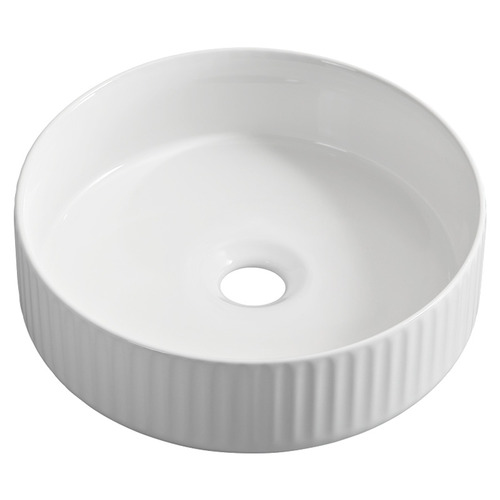 Cove 360mm Gloss White Round Ceramic Above Counter Basin
