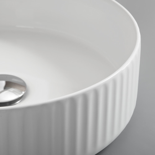 Cove 360mm Gloss White Round Ceramic Above Counter Basin