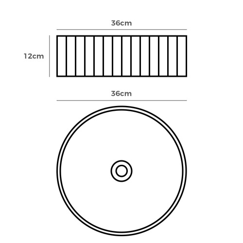 Cove 360mm Matte White Round Ceramic Above Counter Basin